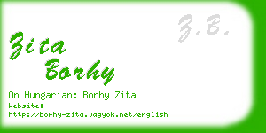 zita borhy business card